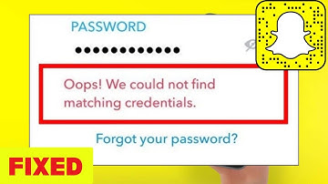 OOPS! we could not find matching credentials on Snapchat account.