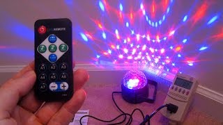 LED flashing light SOUND ACTIVATED Disco Ball REVIEW holiday music game room decoration