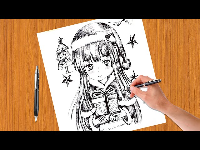 Christmas tree Santa Claus Anime Drawing christmas tree png  PNGWing