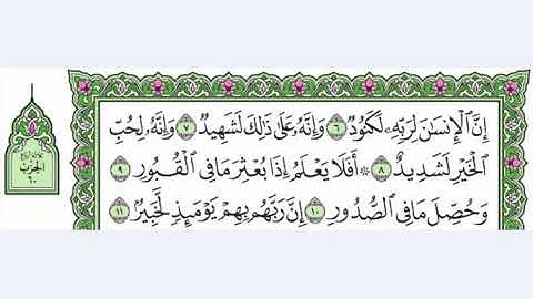 100  سورة العاديات القرآن الكريم