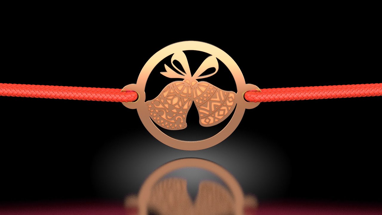 Bratara din aur roz cu snur rosu model Clopoței dantelați - Verighete ATCOM