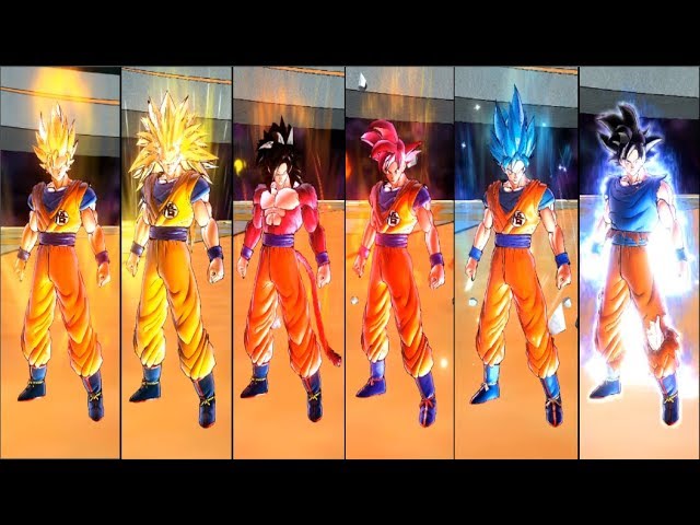 Goku Transformations (SS1-SS2-SS3-SS4-SSG-SSB-SSBKx20-UI-Mastered UI) -  DBX2 Mods