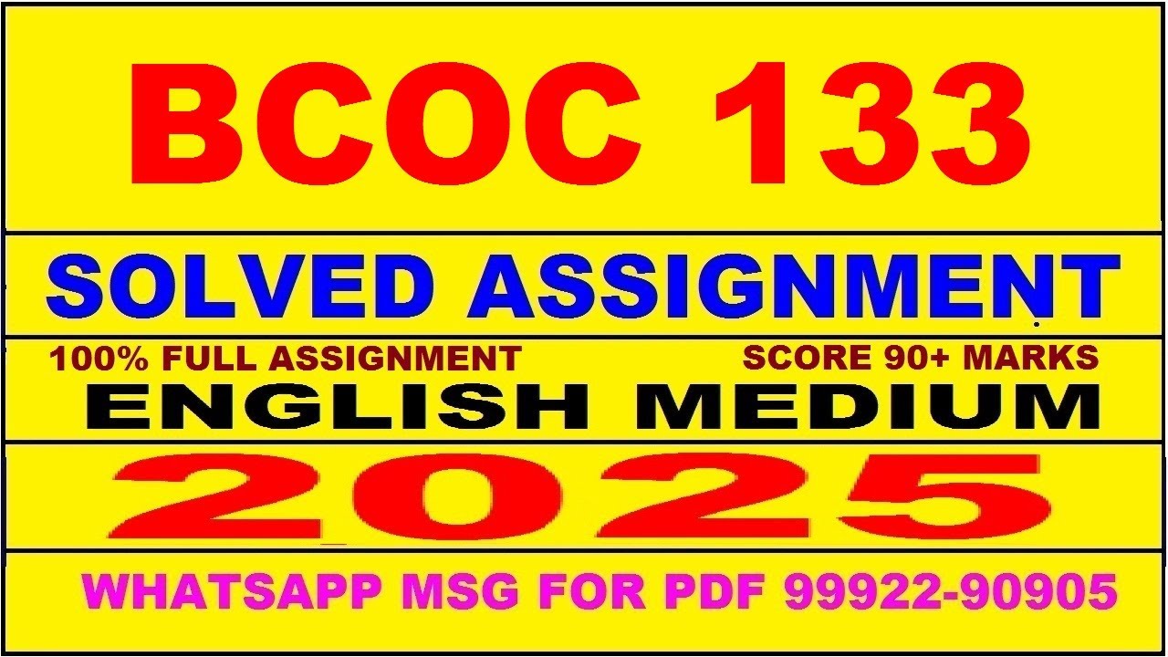 bcoc 133 solved assignment 2025 | bcoc 133 solved assignment in english 2025 | bcoc 133 2024-25