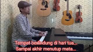 Indonesia Pusaka (karaoke lirik) Do= C mayor, live piano karaoke version