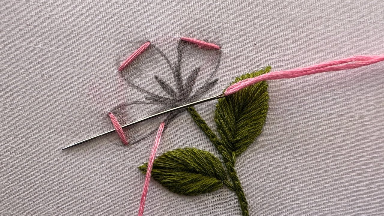 Cute flower embroidery|hand embroidery|hand craft|embroidery for beginners