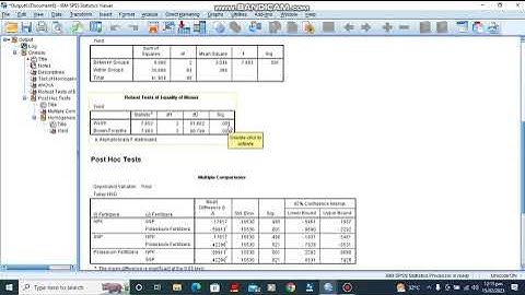 How to run One way ANOVA with POST HOC test in SPSS in 5 MINUTES