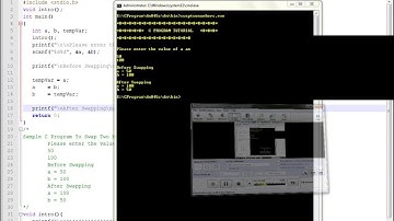 TAMIL C PROGRAM TO SWAP TWO NUMBERS DEMO