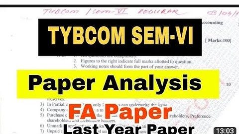 TYBCOM SEM -VI Financial Accounting Last Paper Analysis || Mumbai University @atul_sir03