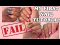 My first sorta nail tutorial but it was a  fail  chanel nail foils  freehand nail art design