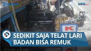 SIGAP ANTISIPASI, Detik-detik Kecelakaan Truk Dump Hantam Bengkel Akibat Tak Kuat Nanjak