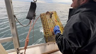 Winter fishing: checking Maine Lobster Traps