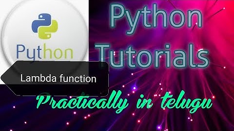 Anonymous function or lambda function in python || Python tutorials in telugu