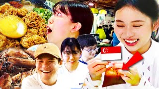 Japanese Girls Visit Hawker Centre for the FIRST time! RAW Reaction