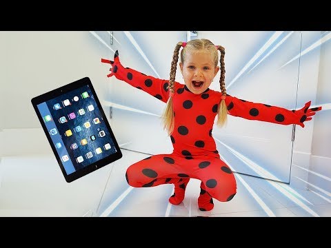 Diana as Ladybug jumped out of the tablet