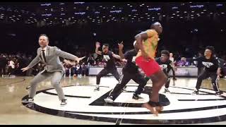 Nick Kosir The Dancing Weather Man &amp; Mufasa Brooklyn Nets Performance Featuring Team Hype