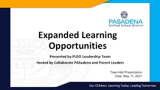 PUSD Town Hall: Extended Learning Opportunities Grant (English)