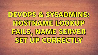 Famous DevOps & SysAdmins: Hostname lookup fails, name server set up correctly (2 Solutions!!) Wealth