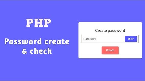 PHP Password Hashing & Verification