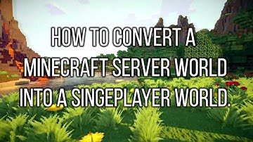 How to Convert a Minecraft Server World File into A Singleplayer Save | Yellow