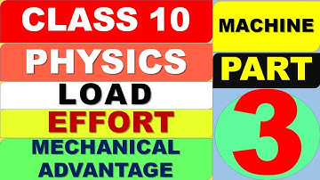 Concise Physics | Class 10 | Machine | Part 3 |LOAD| EFFORT| MECHANICAL ADVANTAGE | learnviaelearn