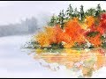 Autumn Island, watercolor 22"x30" by Sumiyo Toribe