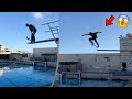 Skateboarding off a Diving Board!