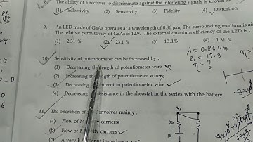 Question#10 UGC NET Nov 2017 Electronic Science Paper 2