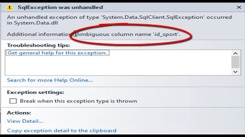 Programming VB net: How to Fix error ambiguous column name sql join