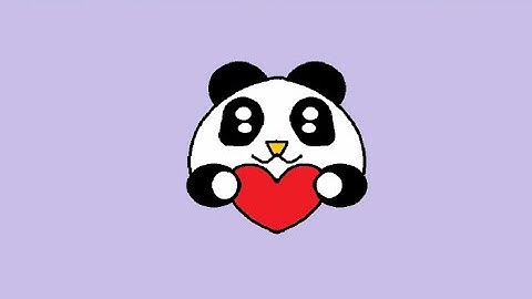 How To draw Cartoon Panda | step by step | in ms paint@littlestarkidchannel