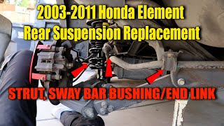 2003-2011 Honda Element Rear Suspension - Struts/Shocks, Sway Bar End Links & Bushings *Fast Method*