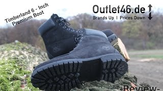 Timberland Premium Boots Schwarz DEUTSCH l Review l On Feet l Overview l Haul l Outlet46.de - YouTube