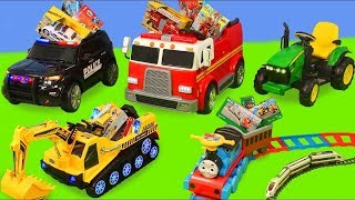 : Excavadora Tractor Buldocer juguetes Cargadora Camiones coche de polic'ia y bomberos Excavator Toys