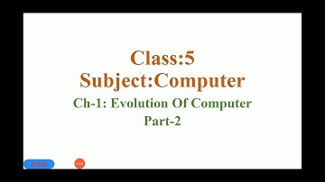 Class-5/Computer/Ch-1:Evolution of Computer/Part-2