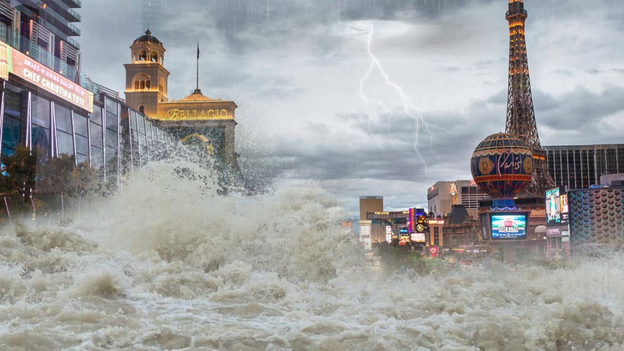 USA flooding strikes Las Vegas! Casinos and streets flooded after