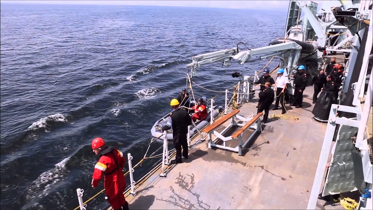 HMCS Winnipeg Man Overboard and Recovery Drill YouTube