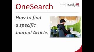OneSearch: How to find a specific Journal Article Wealth