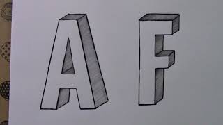 Kolay 3 Boyutlu A Ve F Harfi Çizimi İstek Harf - Easy 3D A And F Letter Drawing