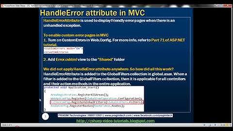 Part 72   HandleError attribute in mvc
