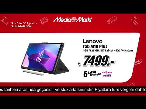 Okul İhtiyaçları Sizde, Teknolojileri MediaMarkt’ta! | Lenovo Tab M10 Plus 128 GB Tablet