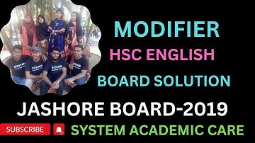 HSC Modifier Jashore Board  2019 | HSC English 2nd paper