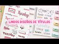 80 BONITAS IDEAS PARA TÍTULOS, BANNERS Y CABECERAS