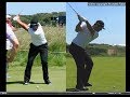 Jon Rahm golf swing - Long Iron (face-on & down-the-line), July 2017.