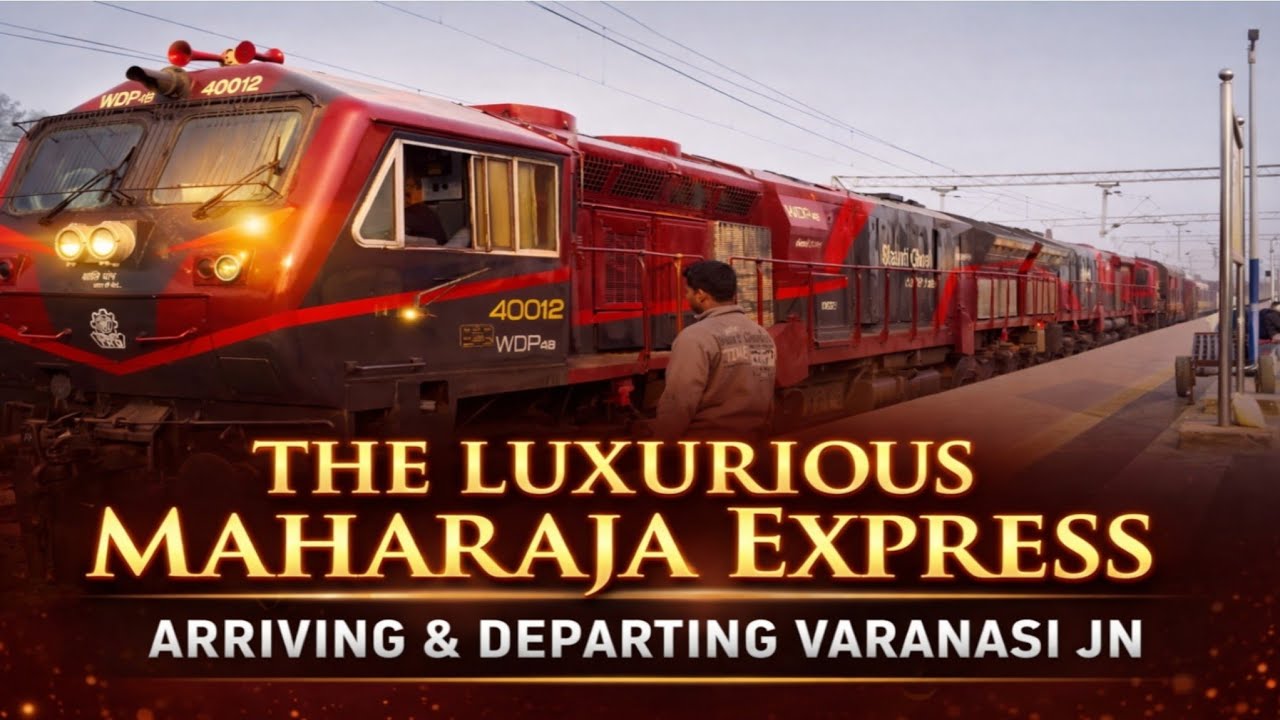 THE LUXURIOUS MAHARAJA EXPRESS | Royal Arrival & Departure at Varanasi Jn 👑🚆 #train #wdp4d 