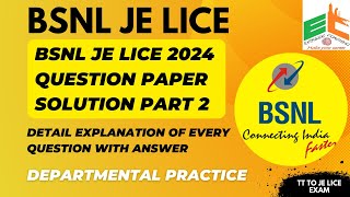 BSNL JE LICE 2024 Question Paper Solution With Detail Explanation Part 2 | JE LICE screenshot 5