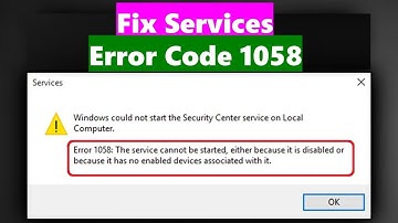 Fix Services Error Code 1058 || The Service Cannot Be Started