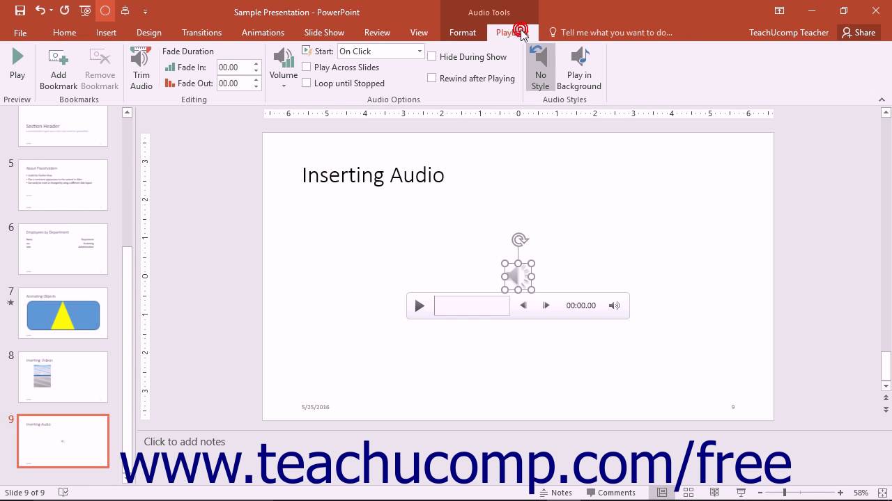 how to add audio in a powerpoint presentation