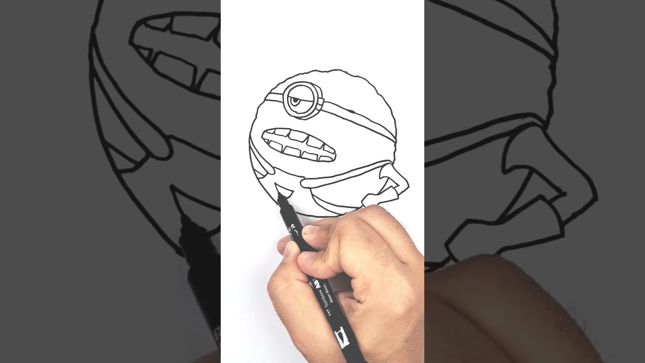 How To Draw Mega Minion Jerry | Easy For Kids And Toddlers Step By Step