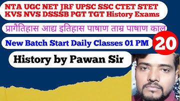 1PM #19 प्रागैतिहास आद्य इतिहास पाषाण ताम्र पाषाण काल NTA UGC NET JRF UPSC CTET History by Pawan Sir