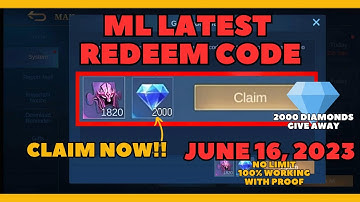 Mobile Legends Redeem Code for June 16 2023 2000 Diamonds Give Away