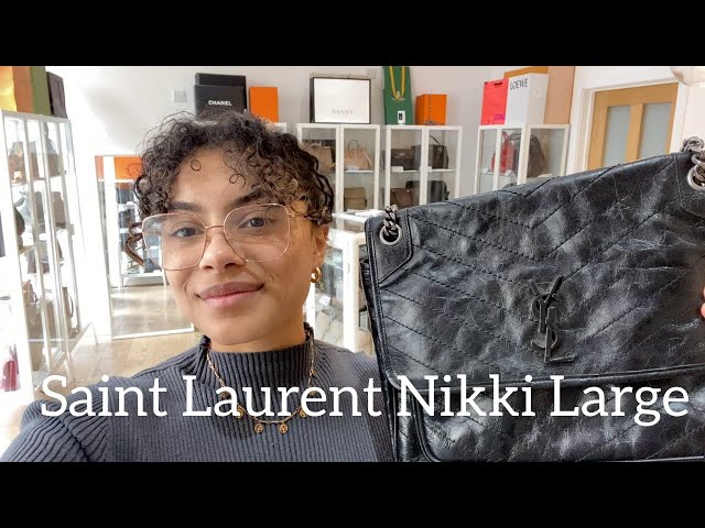 niki shopping in vintage leather